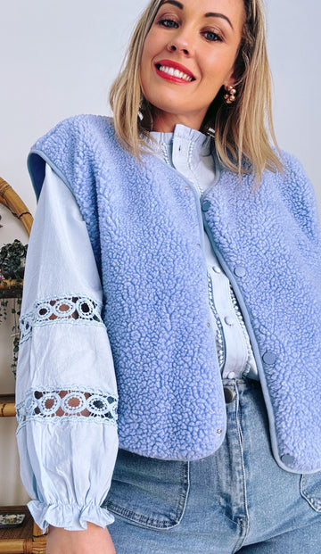 GILET SHERPA MILA BLEU